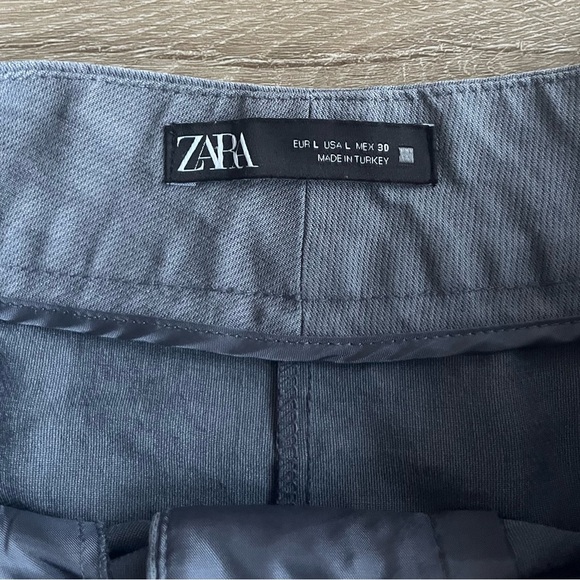 Zara Women's Dress Pants Size Large Gray High-Waisted Trouser Pleated SZ L - Picture 3 of 8